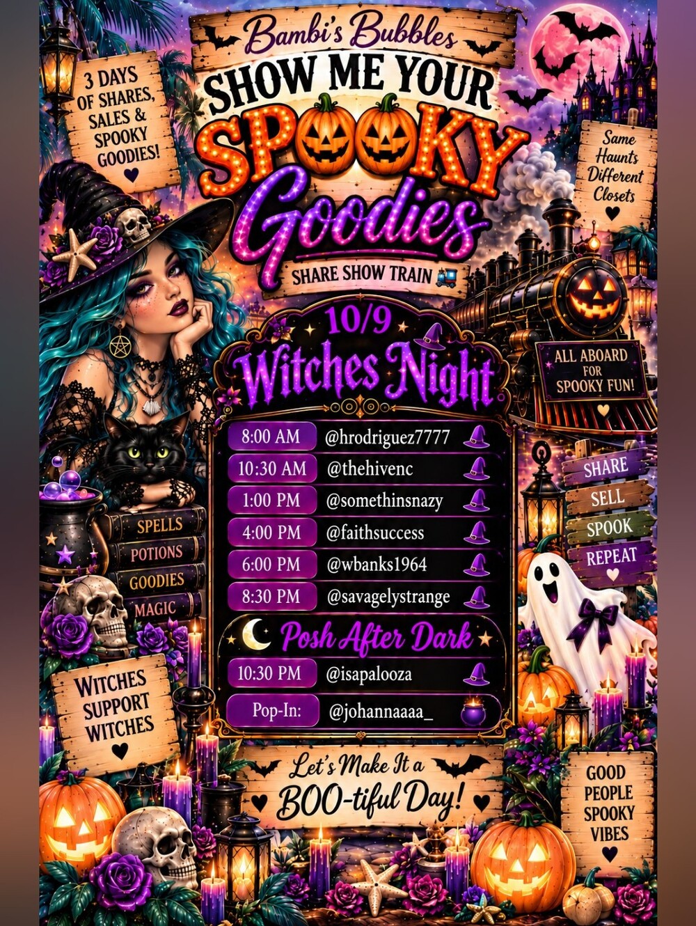 3-Day Show Me Your Spooky Goodies Share Show Train Oct.9•10•11
